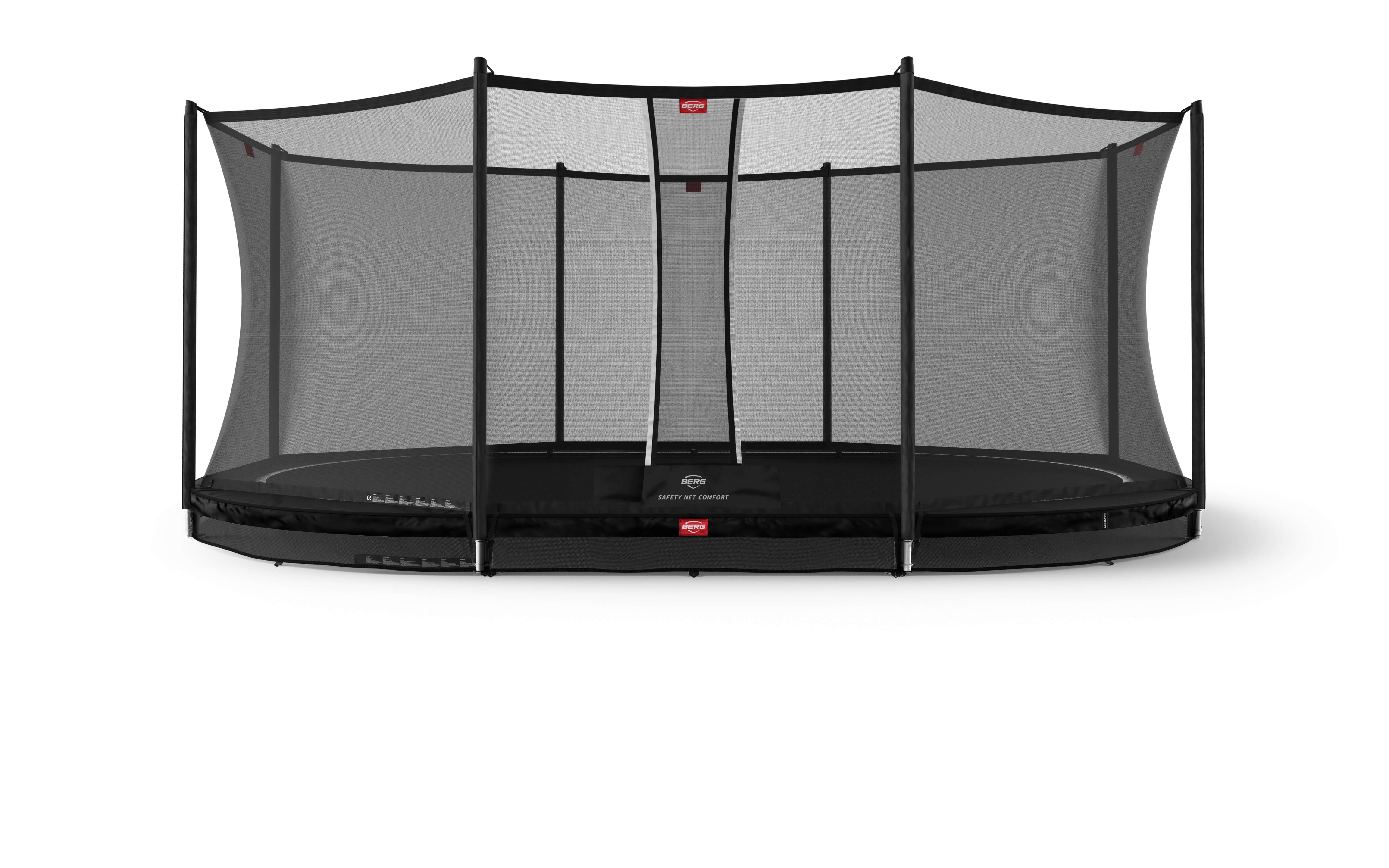 BERG Grand Favorit InGround 520 Black — InGround trampoline set into the lawn